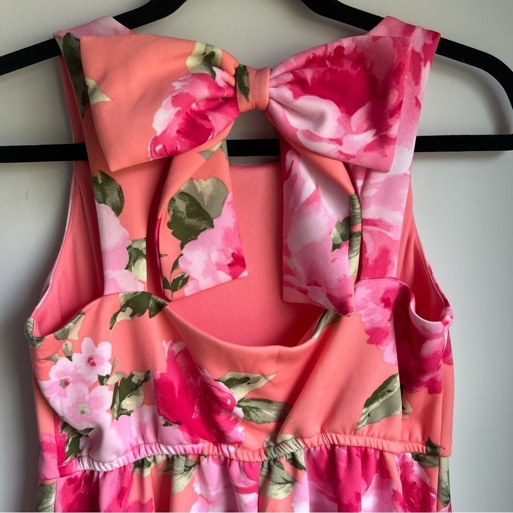 Bonnie Jean Coral Flower Dress - Size 16 - Picture 6 of 14